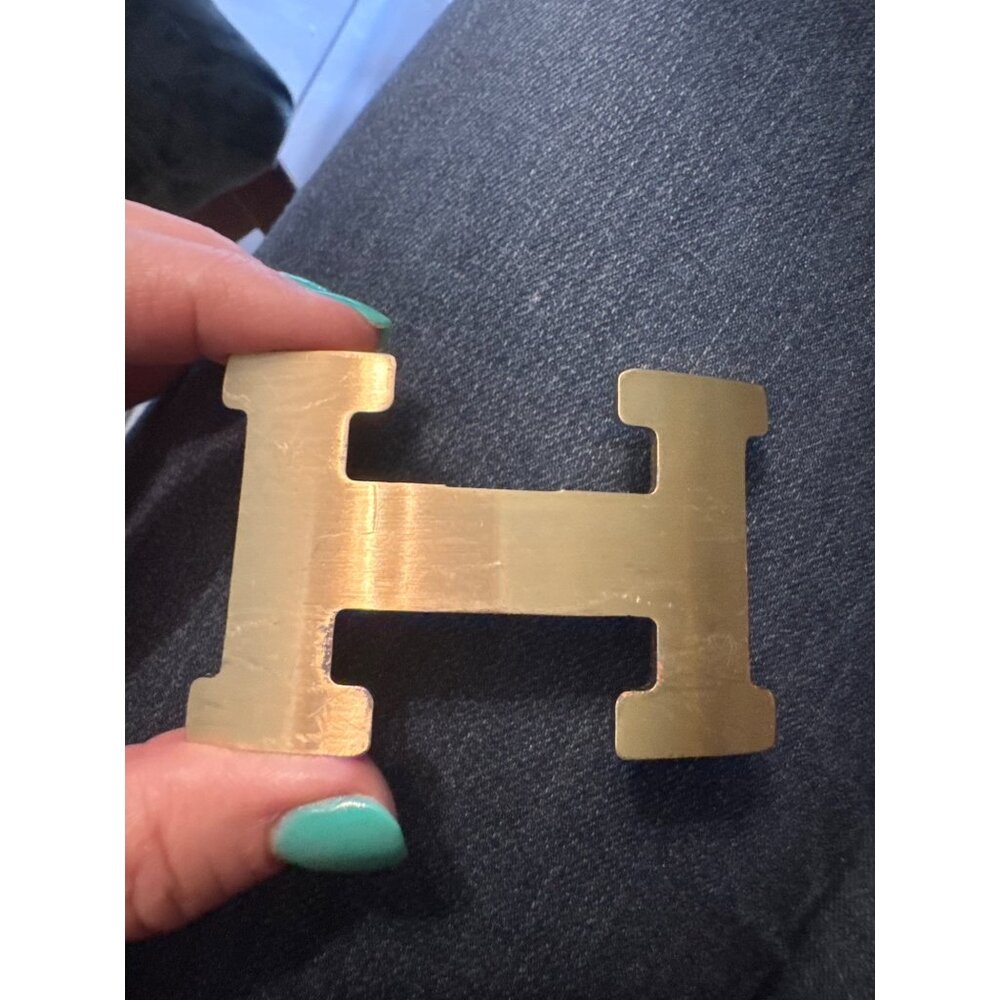 Hermès H Constance Belt Buckle Gold Tone Brushed Finish Fits 32mm Strap - Picture 6 of 10